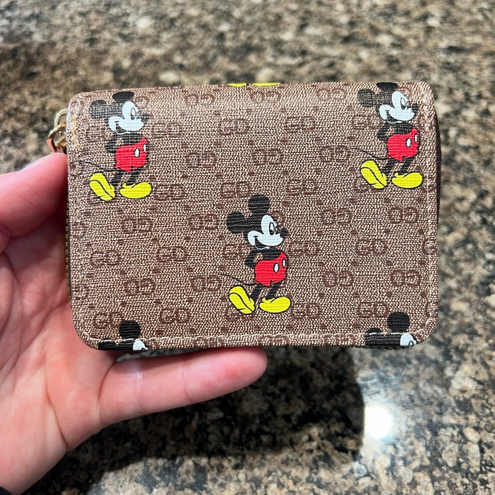 Designer g u c c i x Disney Mickey Mouse Wallet Mini GG Supreme canvas beige - Picture 3 of 5